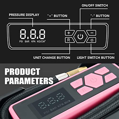 DNA Motoring: Premium 12V DC Digital Tire Inflator Portable – Close-up Detail