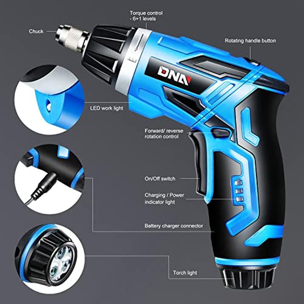 DNA Motoring Tools: Rechargeable 3.6V Cordless Electric – Side View