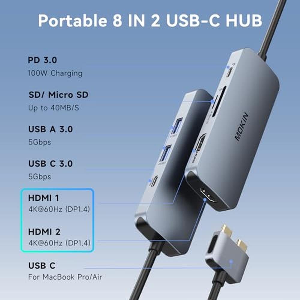Docking Station: MacBook Pro Air USB C Docking Station Dual – Close-up Detail