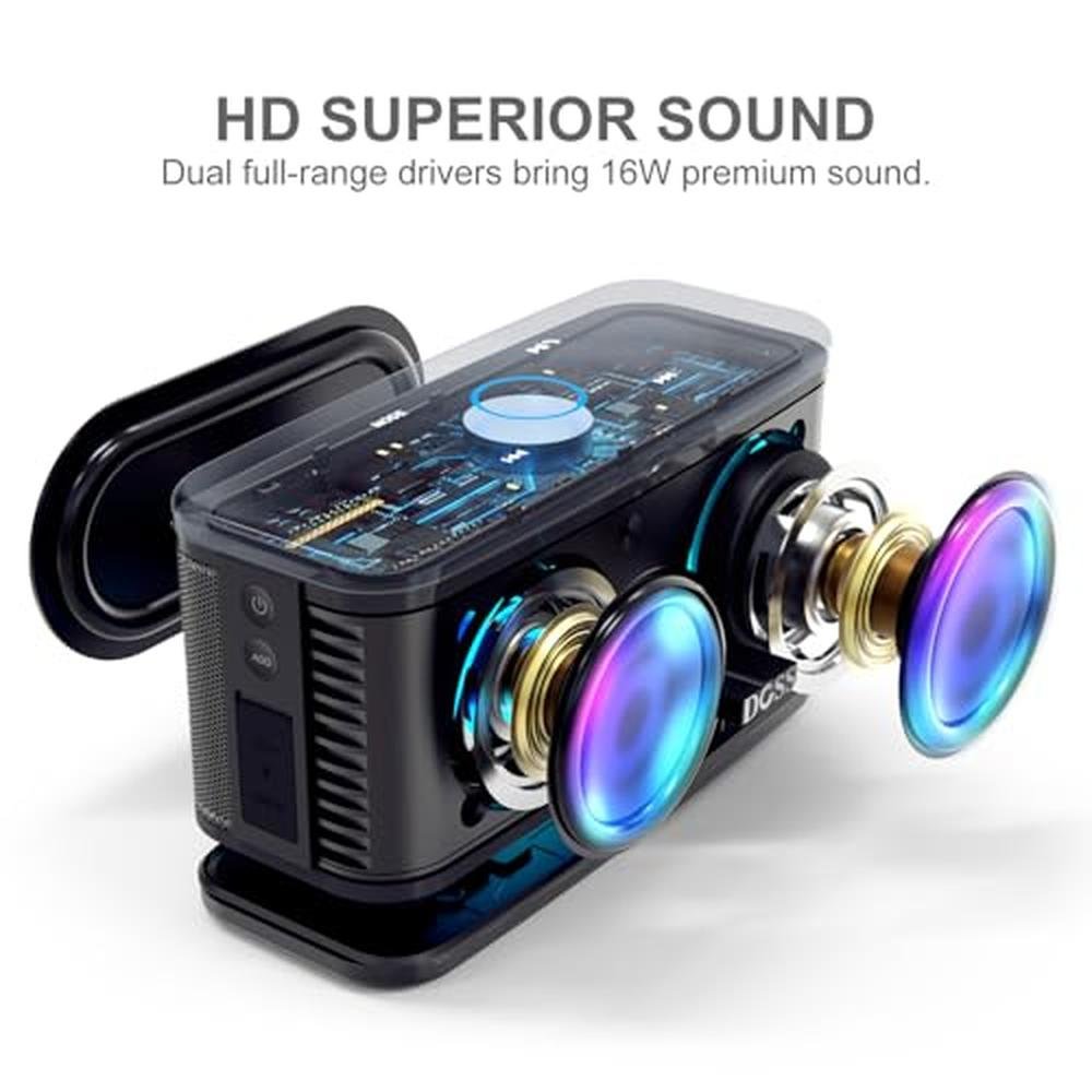 Bluetooth Doss Speaker: DOSS SoundBox Plus Wireless Stereo – Side View