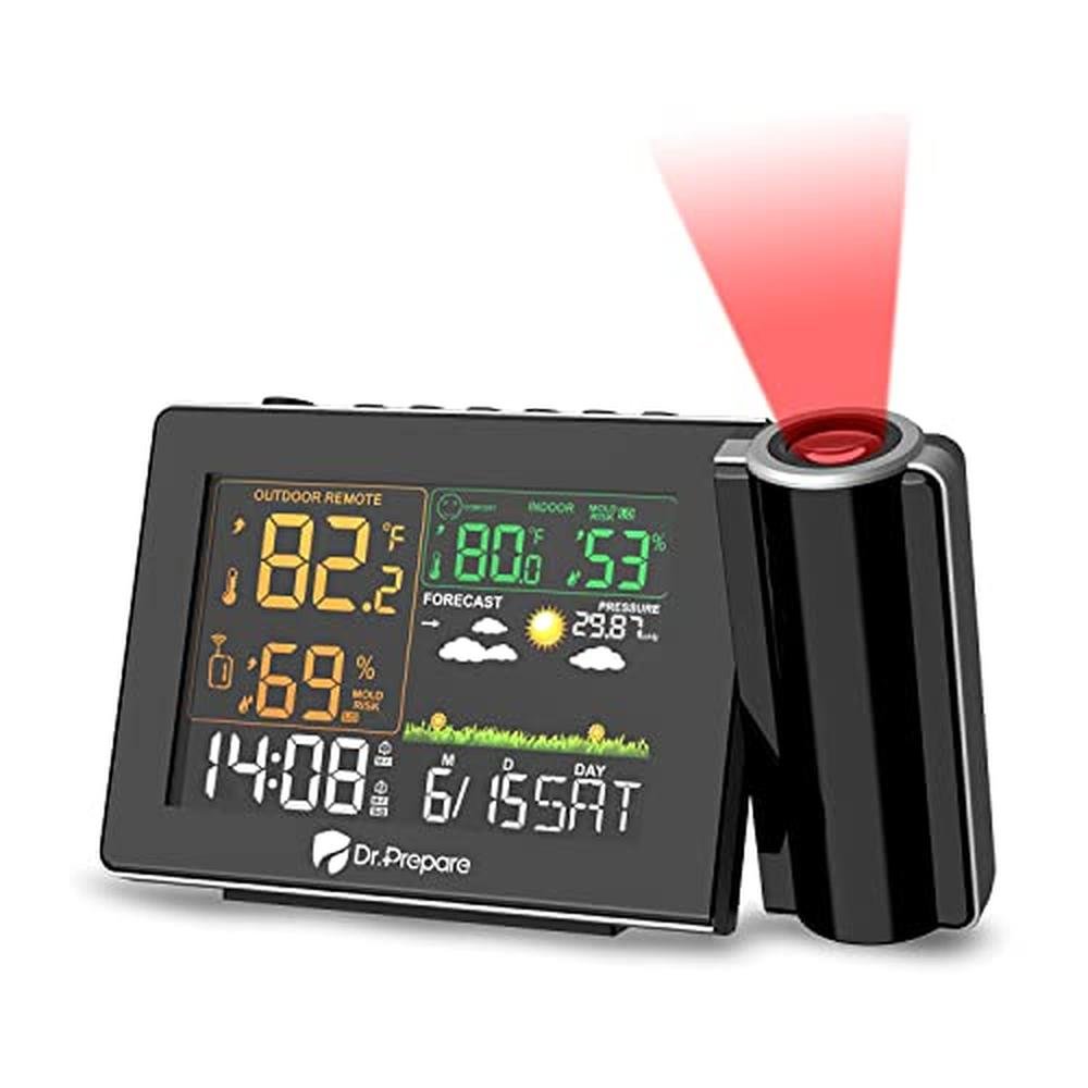 Projection Alarm Clock: DR.PREPARE  Adjustable Projection – Front View