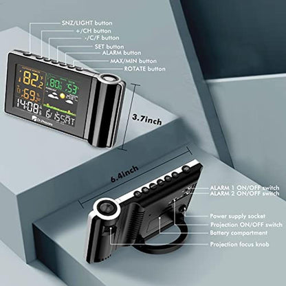 Projection Alarm Clock: DR.PREPARE  Adjustable Projection – Side View
