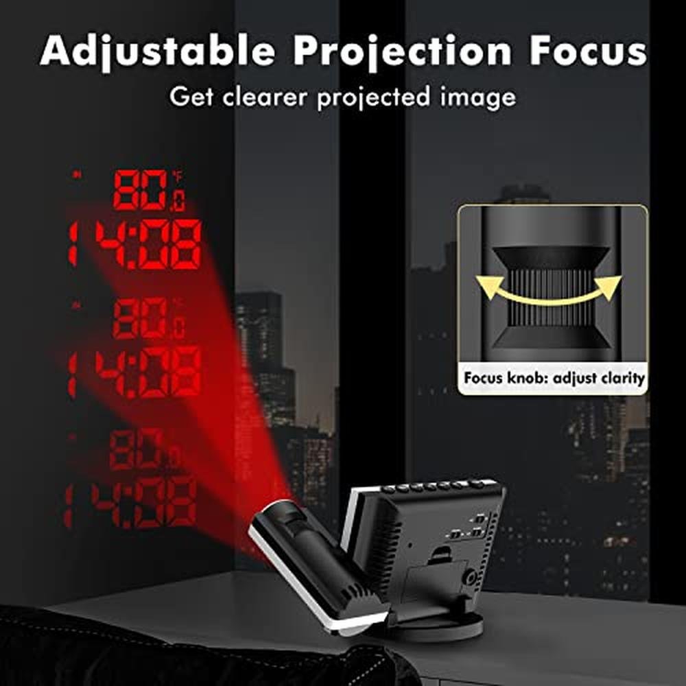 Projection Alarm Clock: DR.PREPARE  Adjustable Projection – In Use