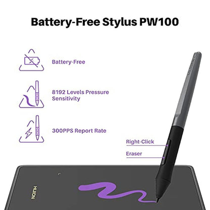 Tablet Drawing: HUION H420X Graphics Drawing Tablet with – Side View