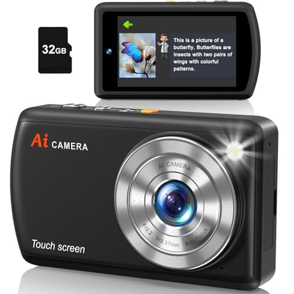 Digital Camera: DSOEKEU AI WiFi Camera with Object – Front View