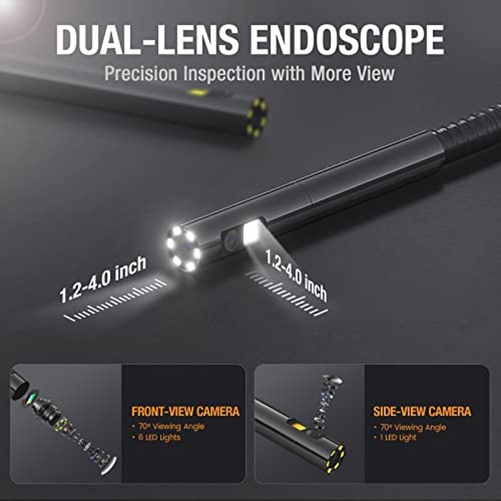 Dual Lens Endoscope: Teslong NTS500 Industrial Waterproof – Close-up Detail