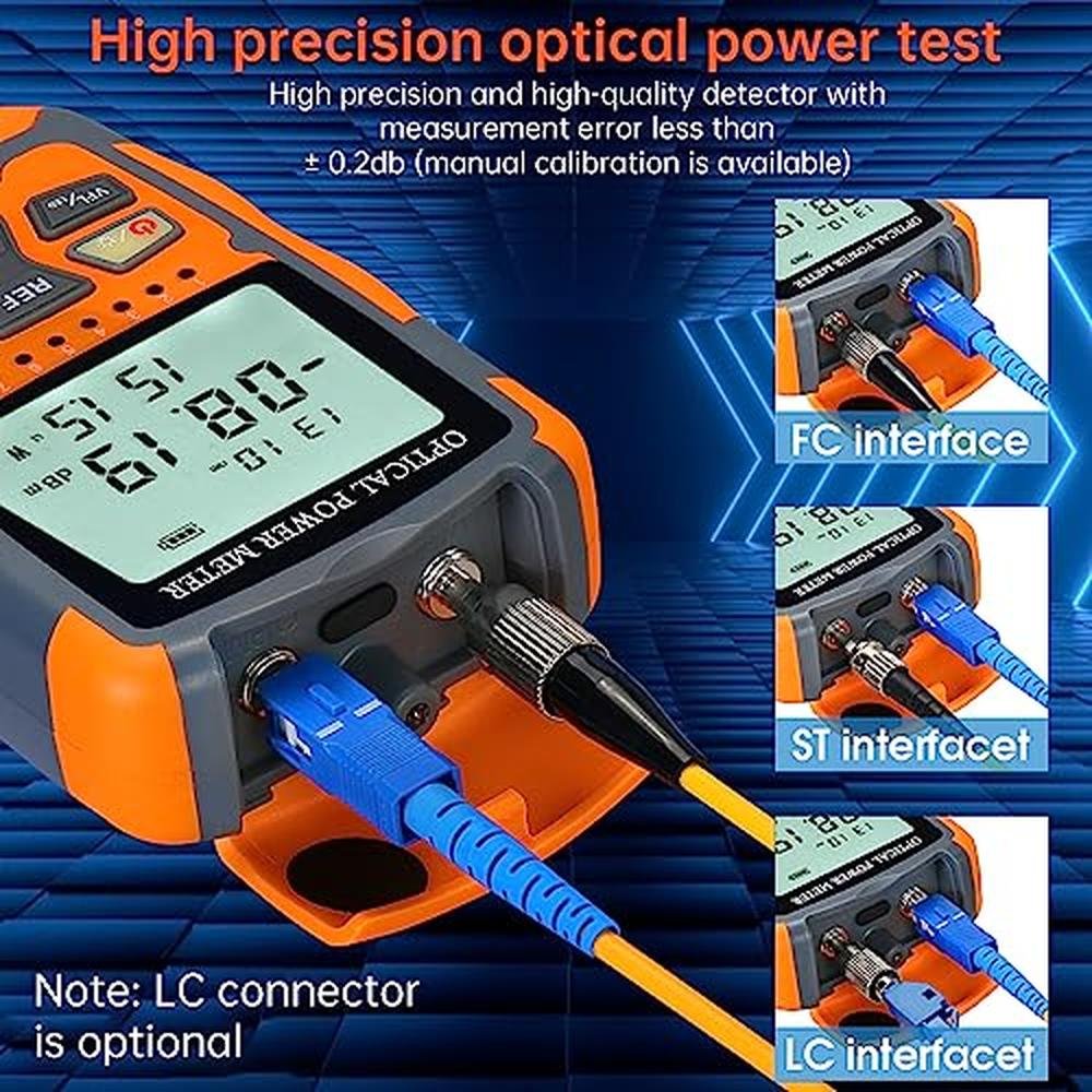Fiber Tester: Duogalia 4-in-1 Portable Optical Power Meter – Side View