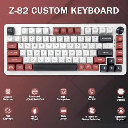 E-YOOSO 75% Wired Mechanical Gaming Keyboard – Side View