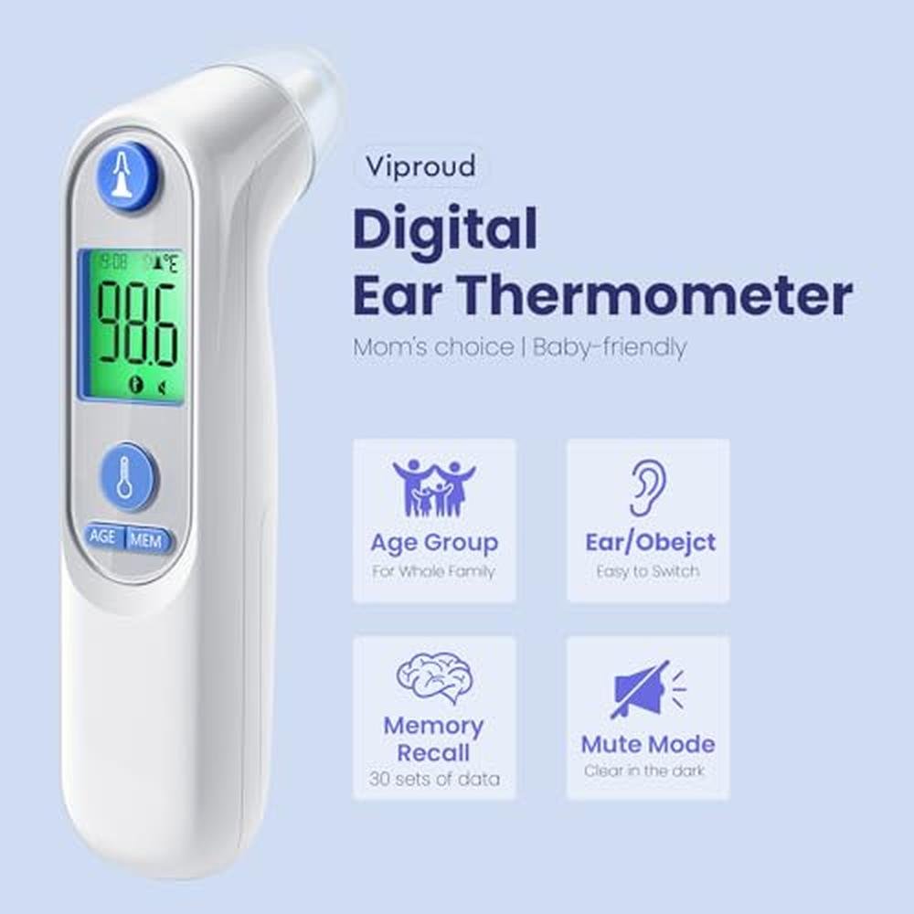 Thermometer Ear: Viproud Digital Ear Thermometer for Kids – Side View