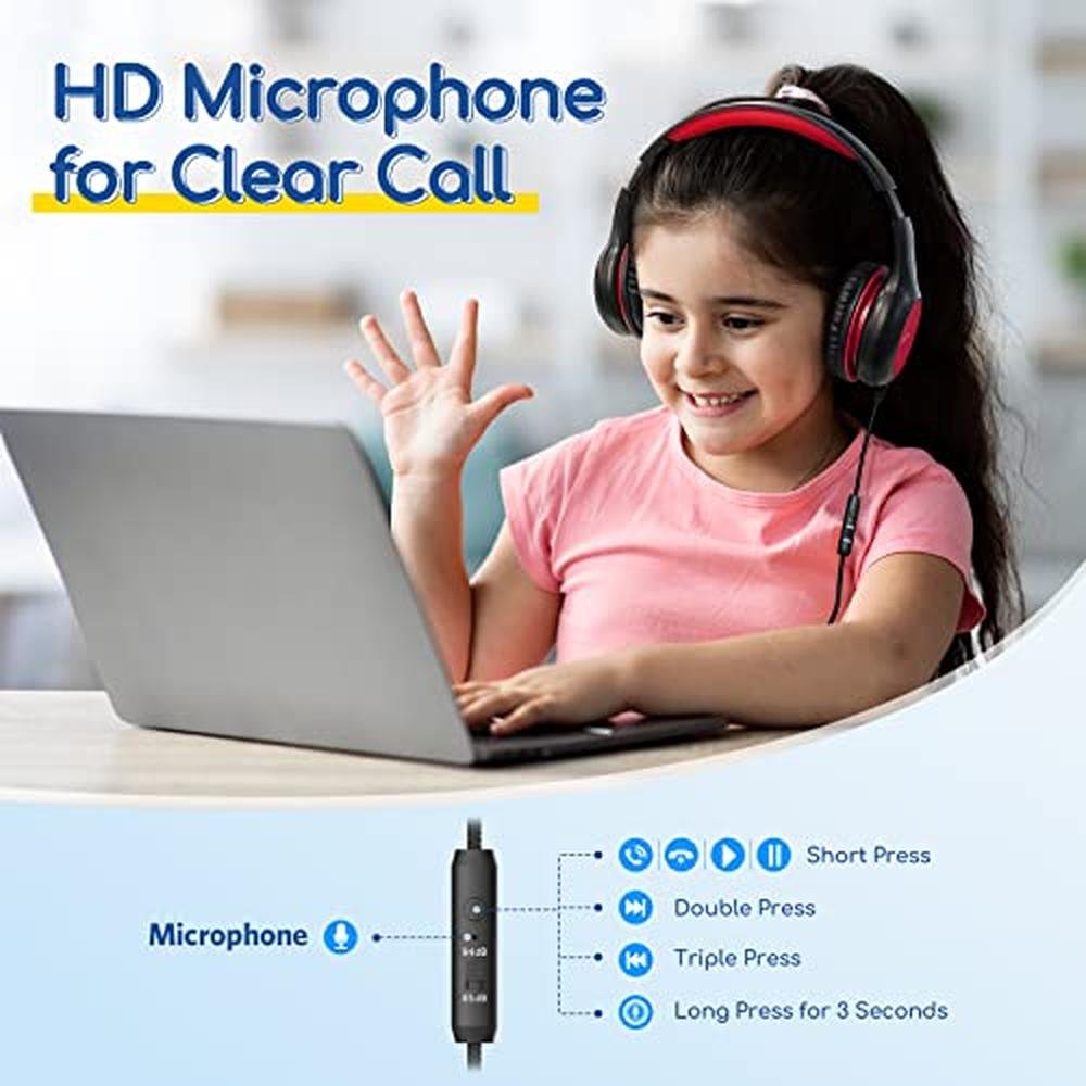 Kids Headphones: EarFun K1 Wired Headphones with Microphone – Side View