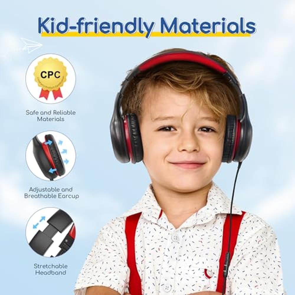Kids Headphones: EarFun K1 Wired Headphones with Microphone – In Use