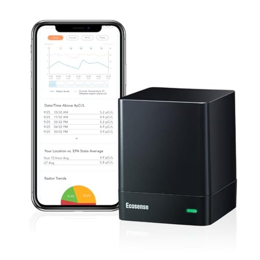Ecosense EQ100 EcoQube Digital Radon Detector – Front View