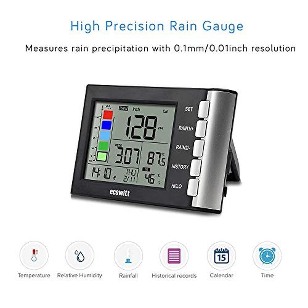 ECOWITT WH5360B: Wireless Rain Gauge High-Precision Digital – Side View