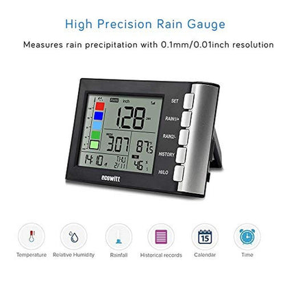 ECOWITT WH5360B: Wireless Rain Gauge High-Precision Digital – Side View