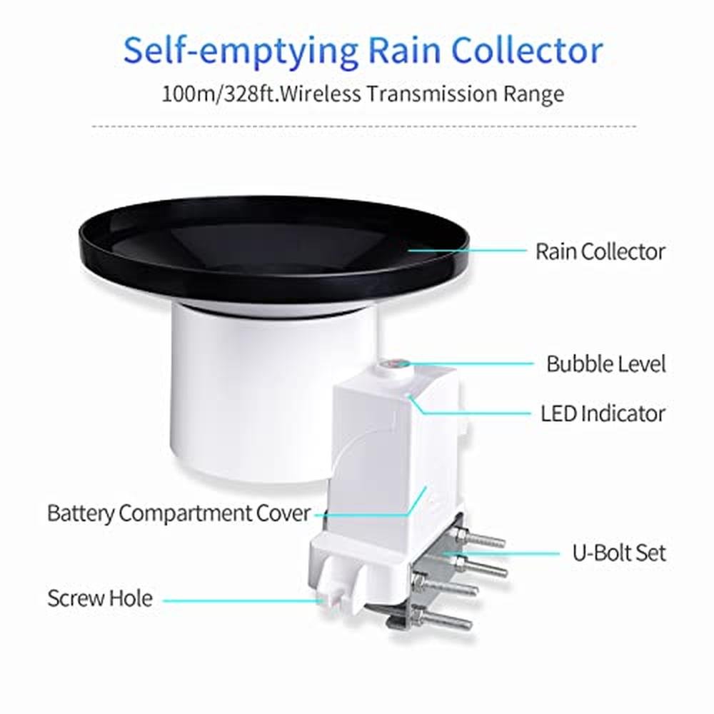 ECOWITT WH5360B: Wireless Rain Gauge High-Precision Digital – Close-up Detail