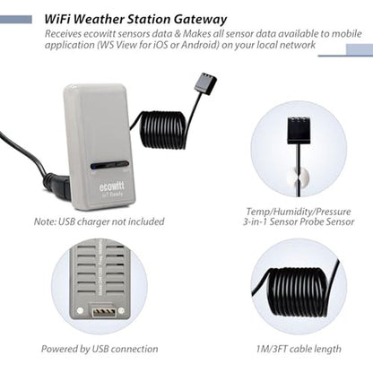 Ecowitt Wi-Fi Gateway Weather Station – Side View