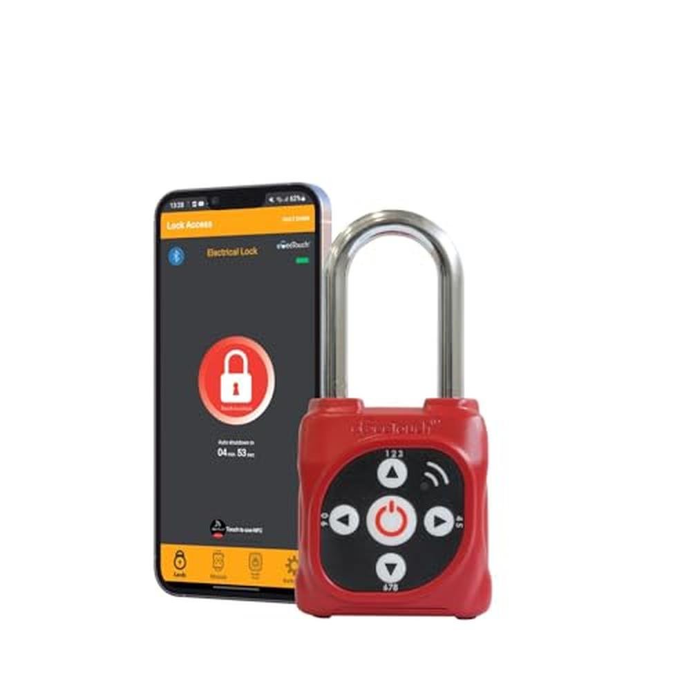 eGeeTouch Smart Mini Padlock: eGeeTouch Red Single – Front View
