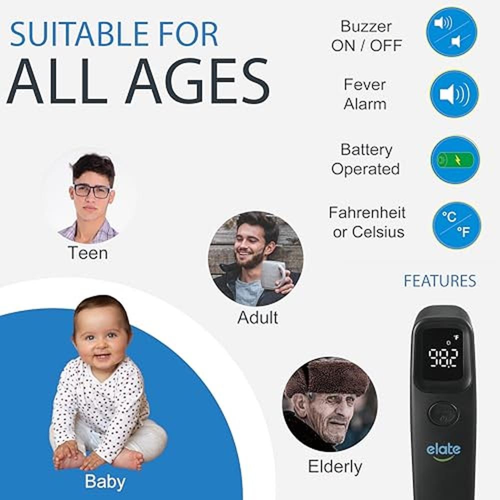 Thermometer Elate: Elate Non-Contact Forehead Thermometer – Close-up Detail