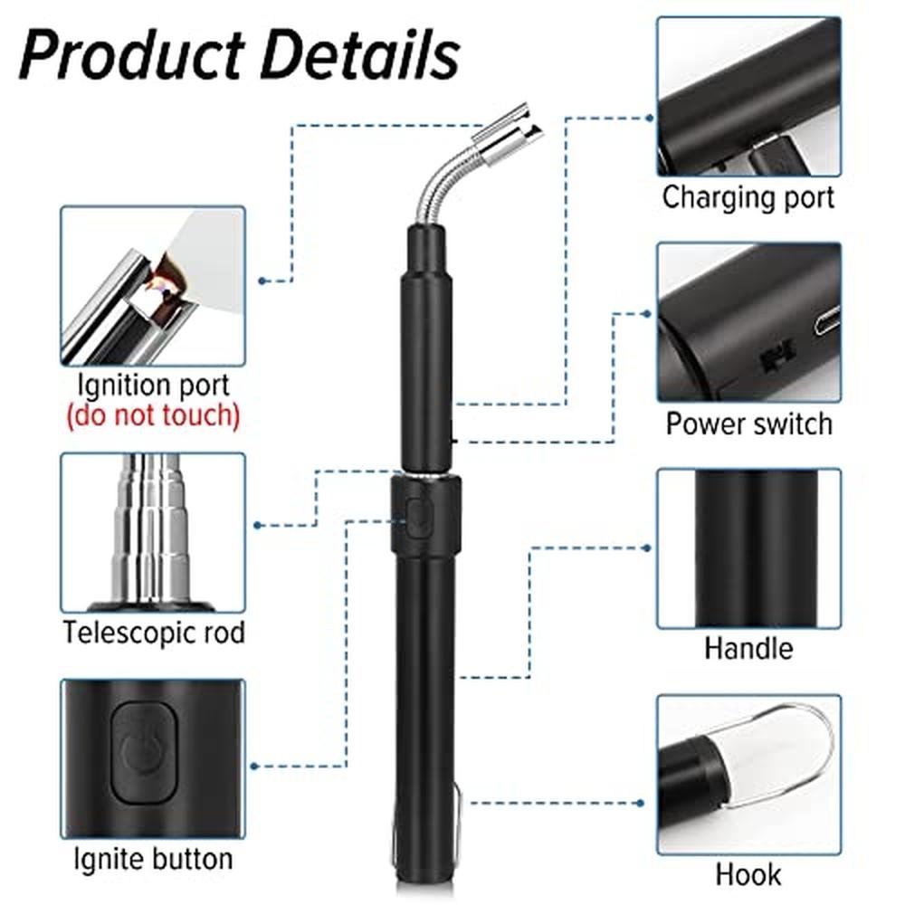 Electric Lighter: Electric Arc Flexible Neck Long Lighter – Close-up Detail