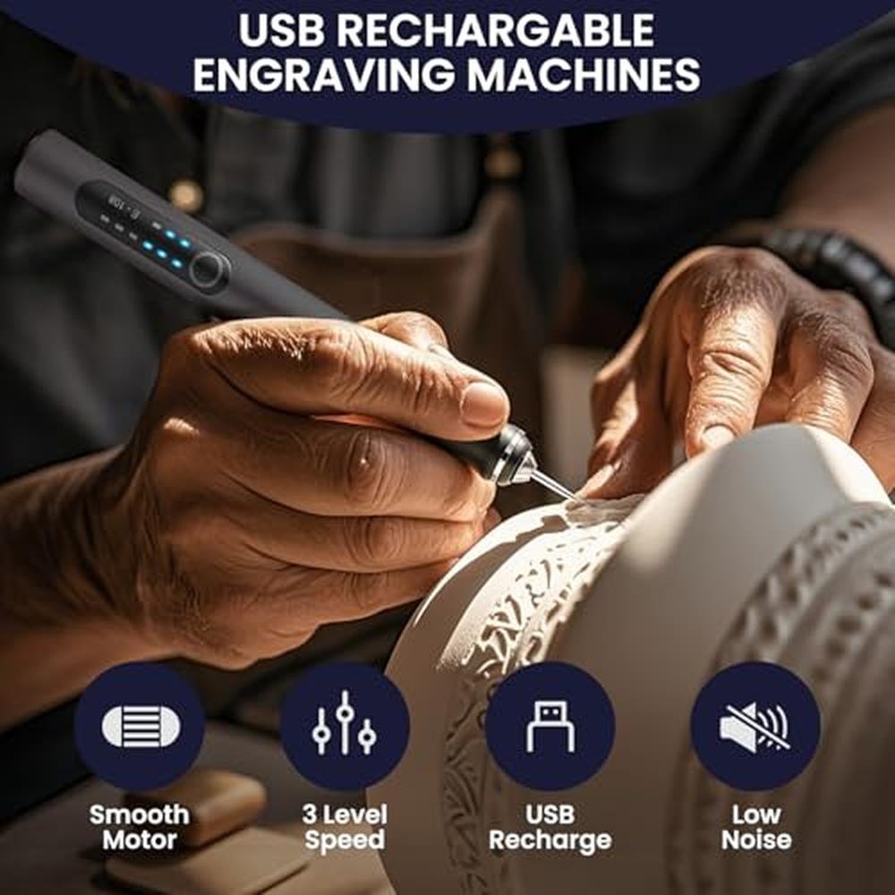 Electric Engraving Pen: Premium Engraving Tool with 37 Bits – Packaging