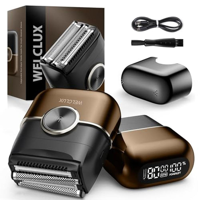 Electric Razor: Welclux Upgraded Mini Electric Foil Shaver – Front View