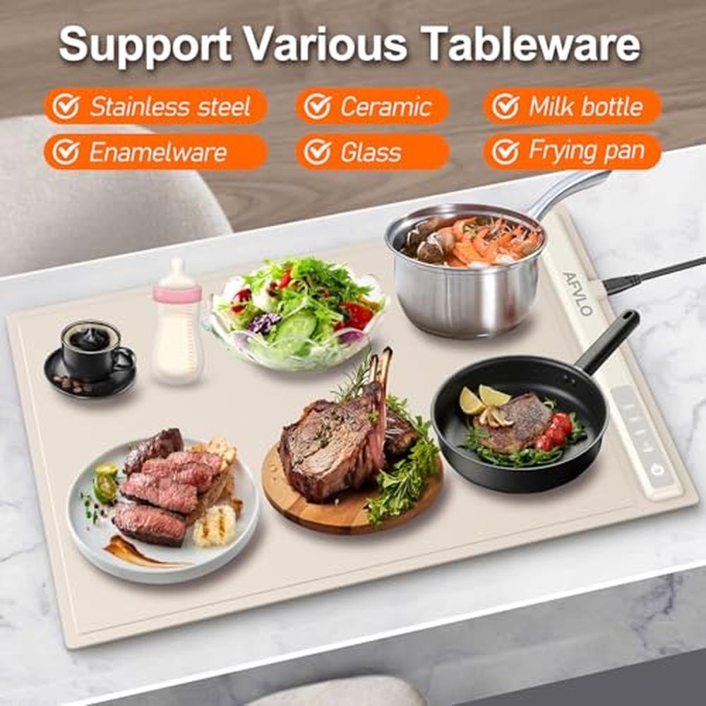 Food Mat: Electric Food Warming Mat with Adjustable – In Use