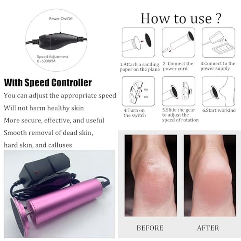 Electric Foot Callus Remover: Professional Adjustable Speed – Packaging