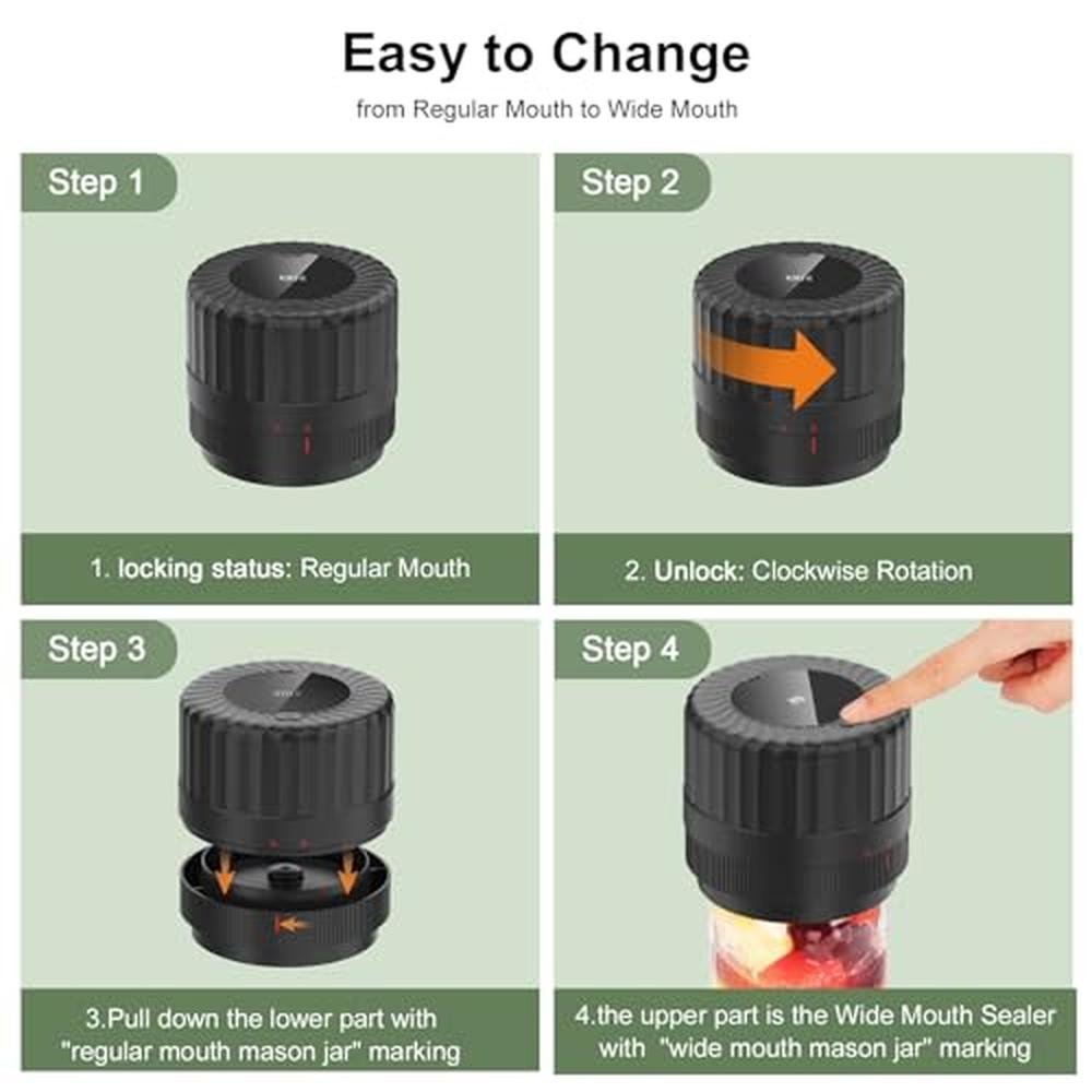 Mason Jar Vacuum Sealer: HUIJUTCHEN Auto Electric Cordless – Packaging