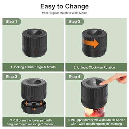 Mason Jar Vacuum Sealer: HUIJUTCHEN Auto Electric Cordless – Packaging