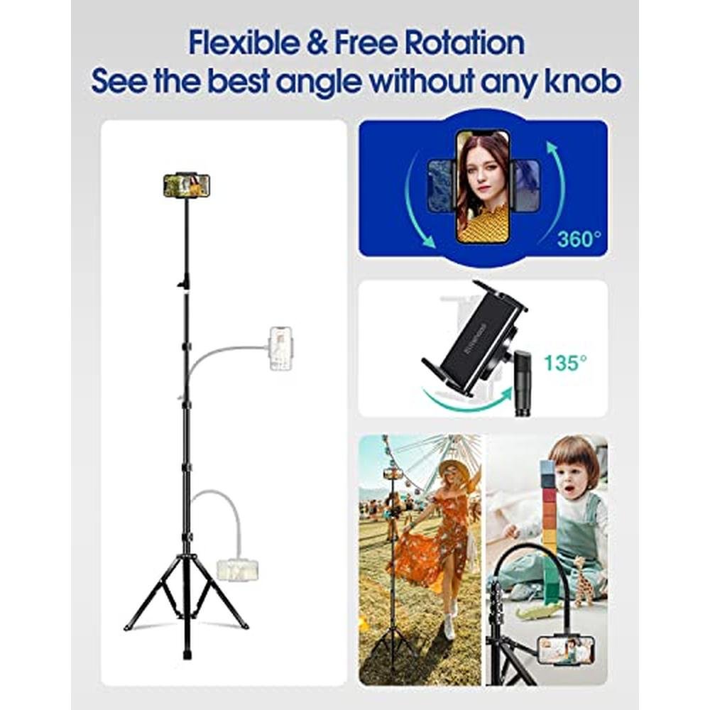 Tripod Phone: Elitehood 6.7 Feet Tall Heavy Duty Metal – In Use
