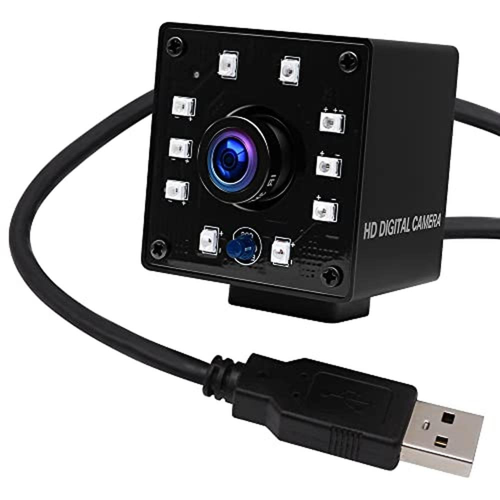 ELP 1080P Night Vision USB Camera with Wide Angle Fisheye – Front View