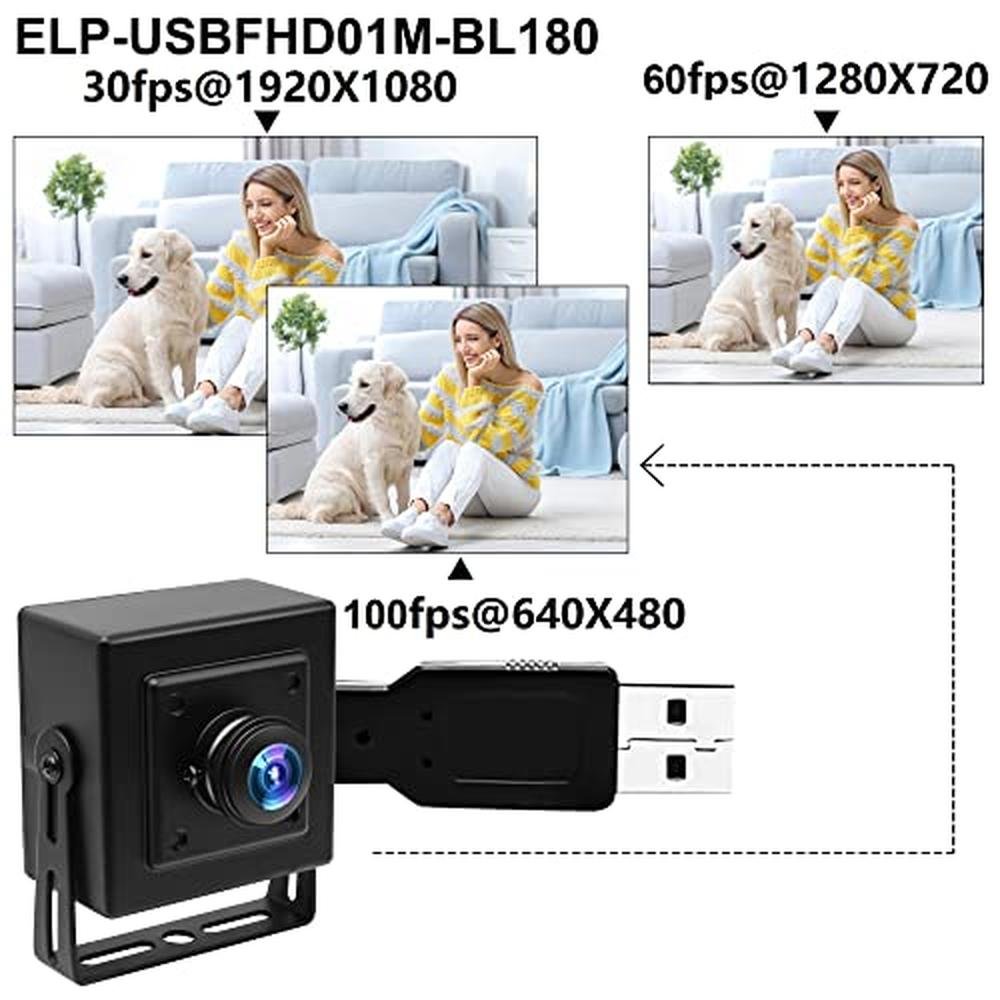 Camera 1080p: ELP 180-degree Fisheye Lens Wide Angle USB – Close-up Detail