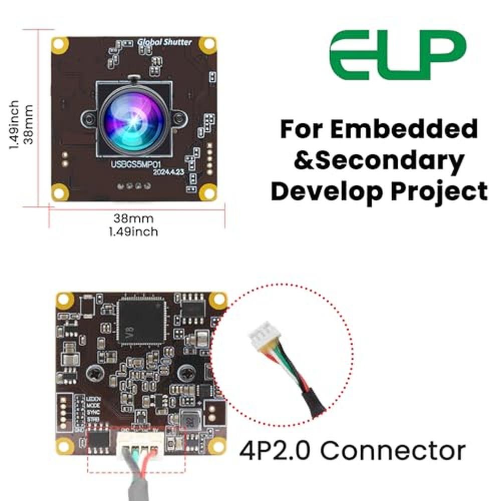 ELP 5MP Global Shutter 50fps USB Camera Module – In Use