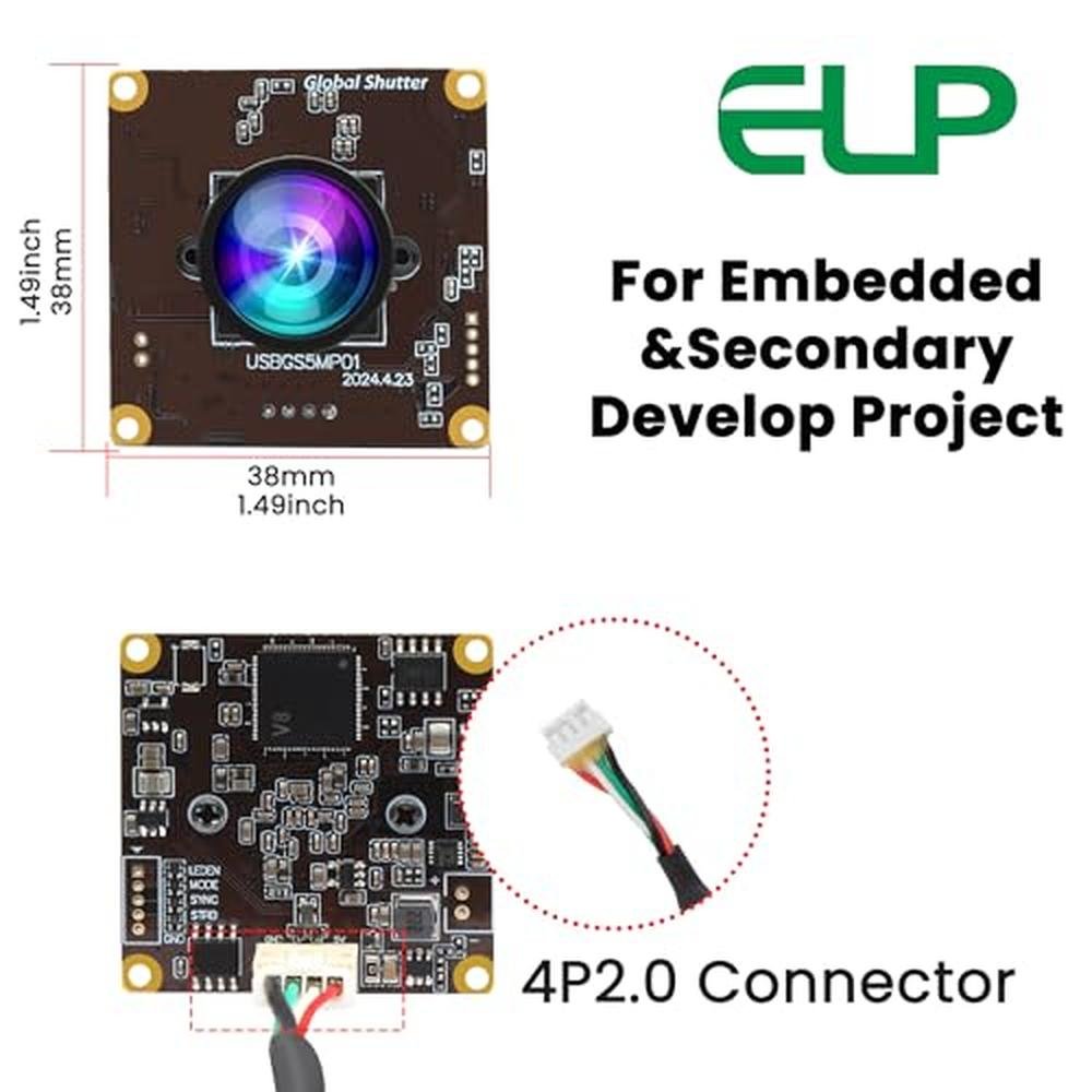Camera ELP: ELP 5MP Global Shutter 50fps USB Camera Module – In Use