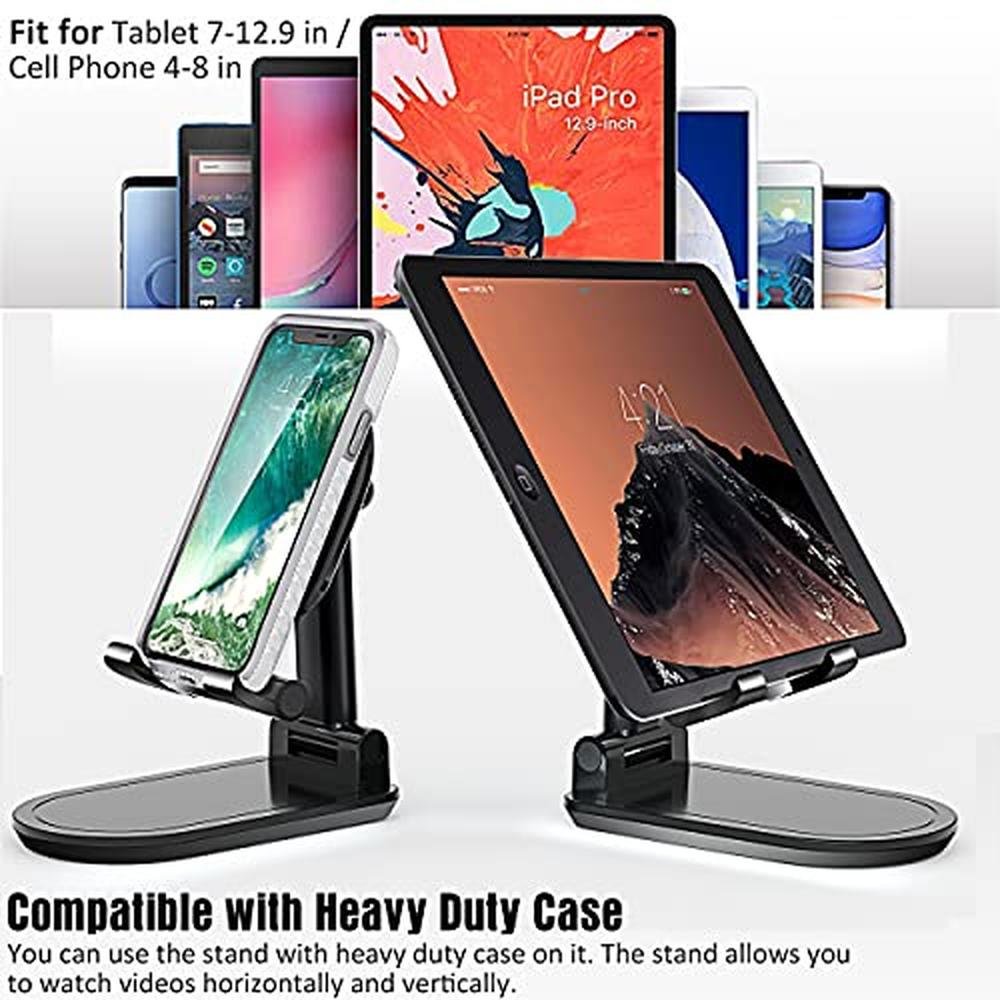 ELV Adjustable: Premium Cell Phone Stand Foldable Portable – In Use