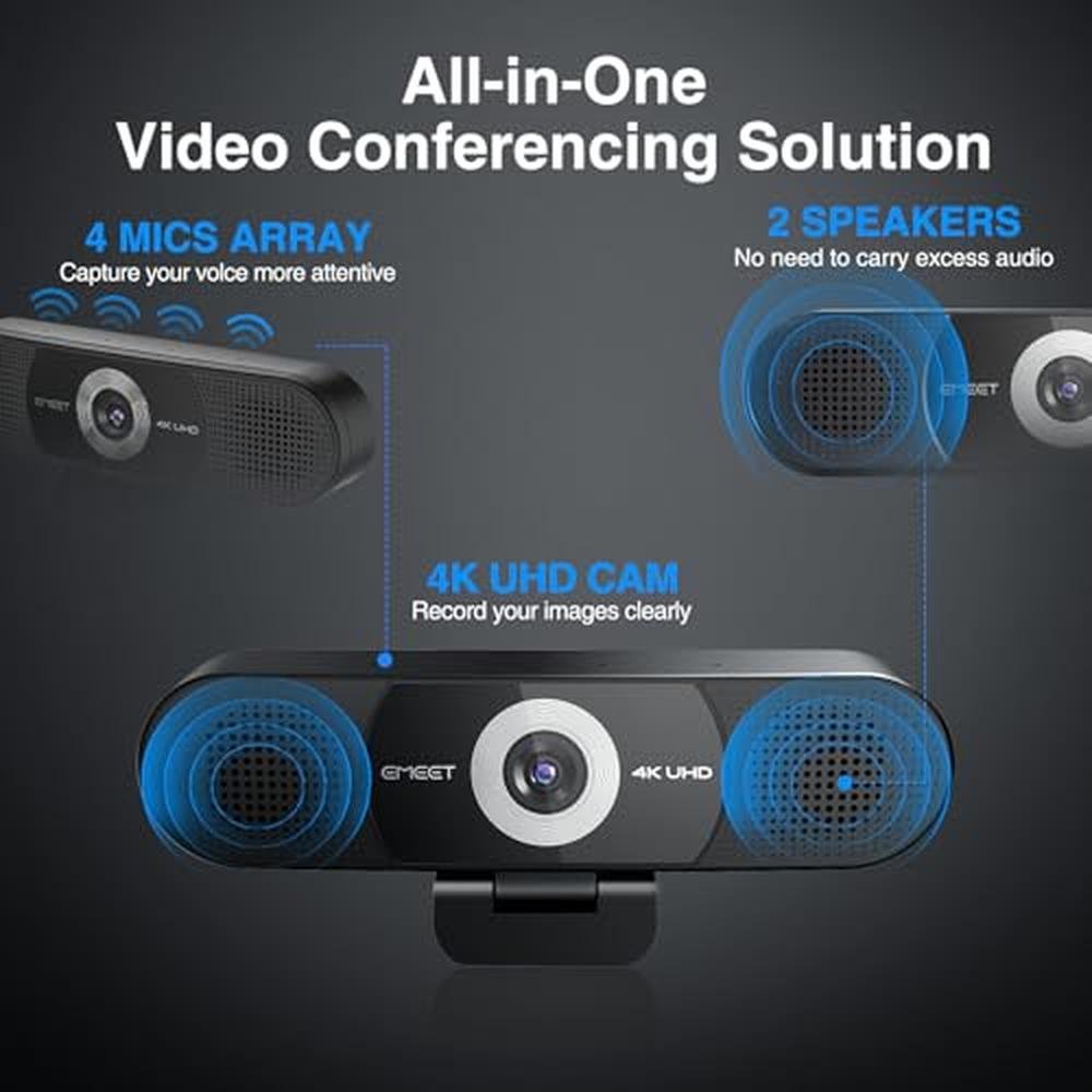 Webcam EMEET: EMEET C980 PRO 3-in-1 4K Webcam with – Side View