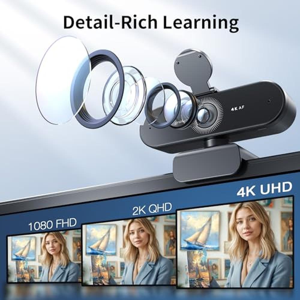 EMEET Nova 4K Webcam for PC: Ultra 4K HD PDAF Autofocus – Side View