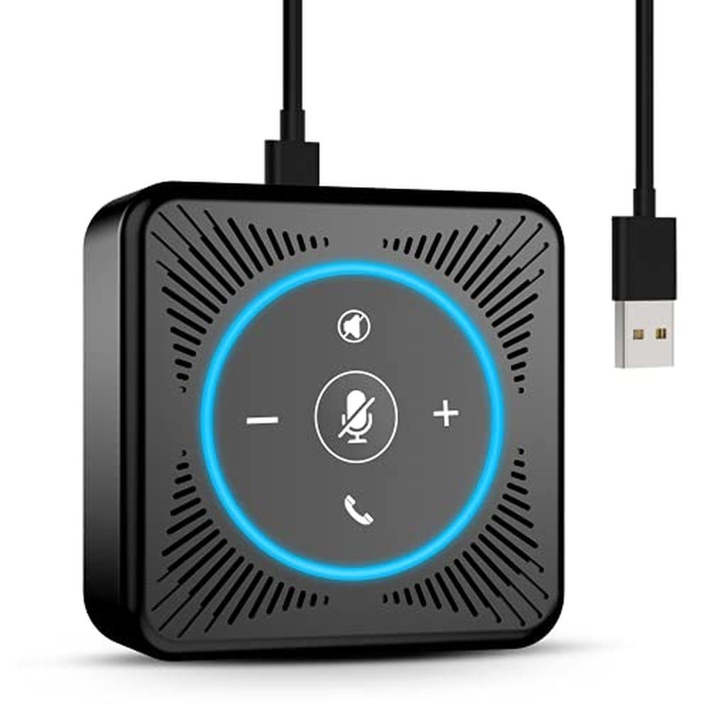 Speakerphone Conference: EMEET USB Speakerphone M0 4 AI Mics – Front View