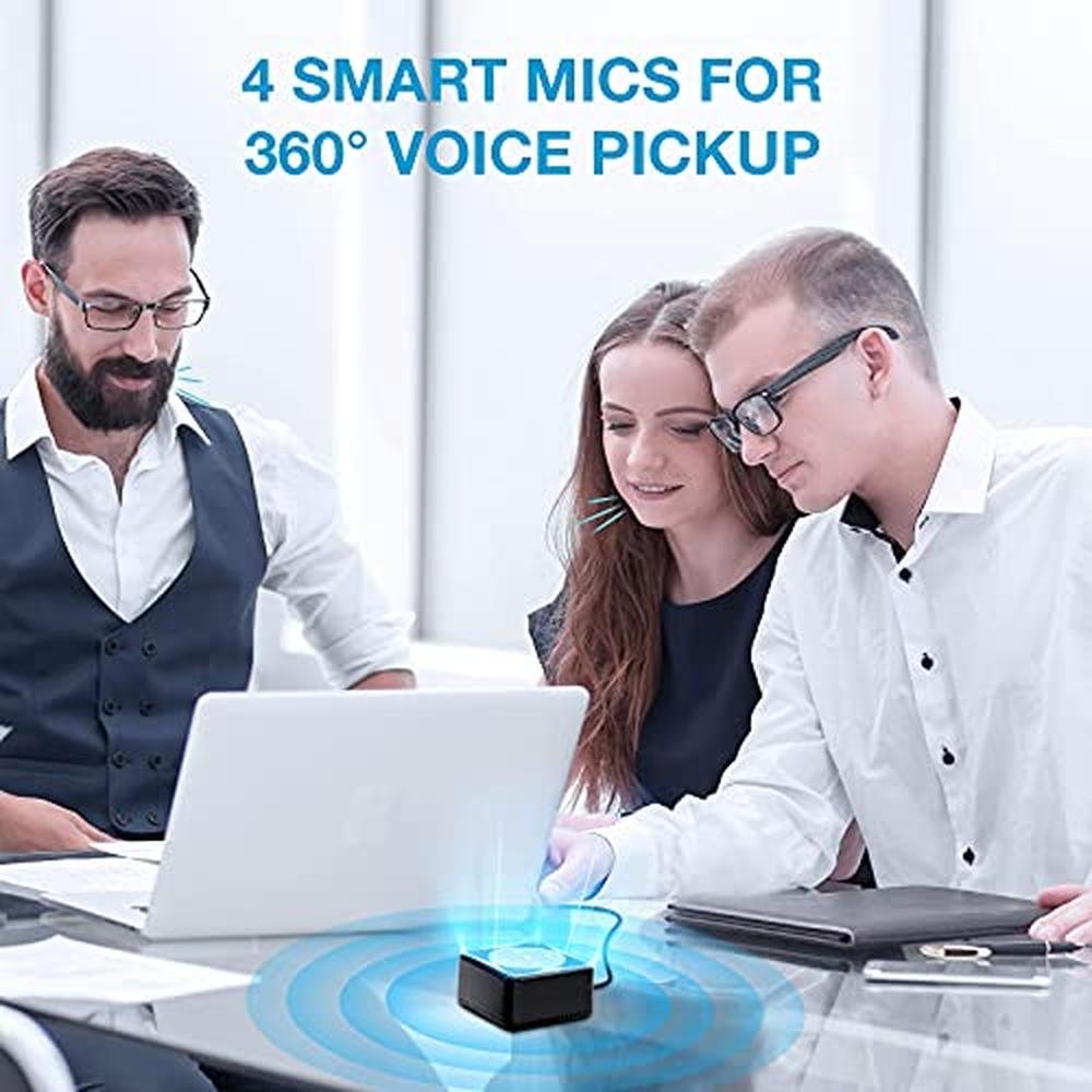 Speakerphone Conference: EMEET USB Speakerphone M0 4 AI Mics – Side View