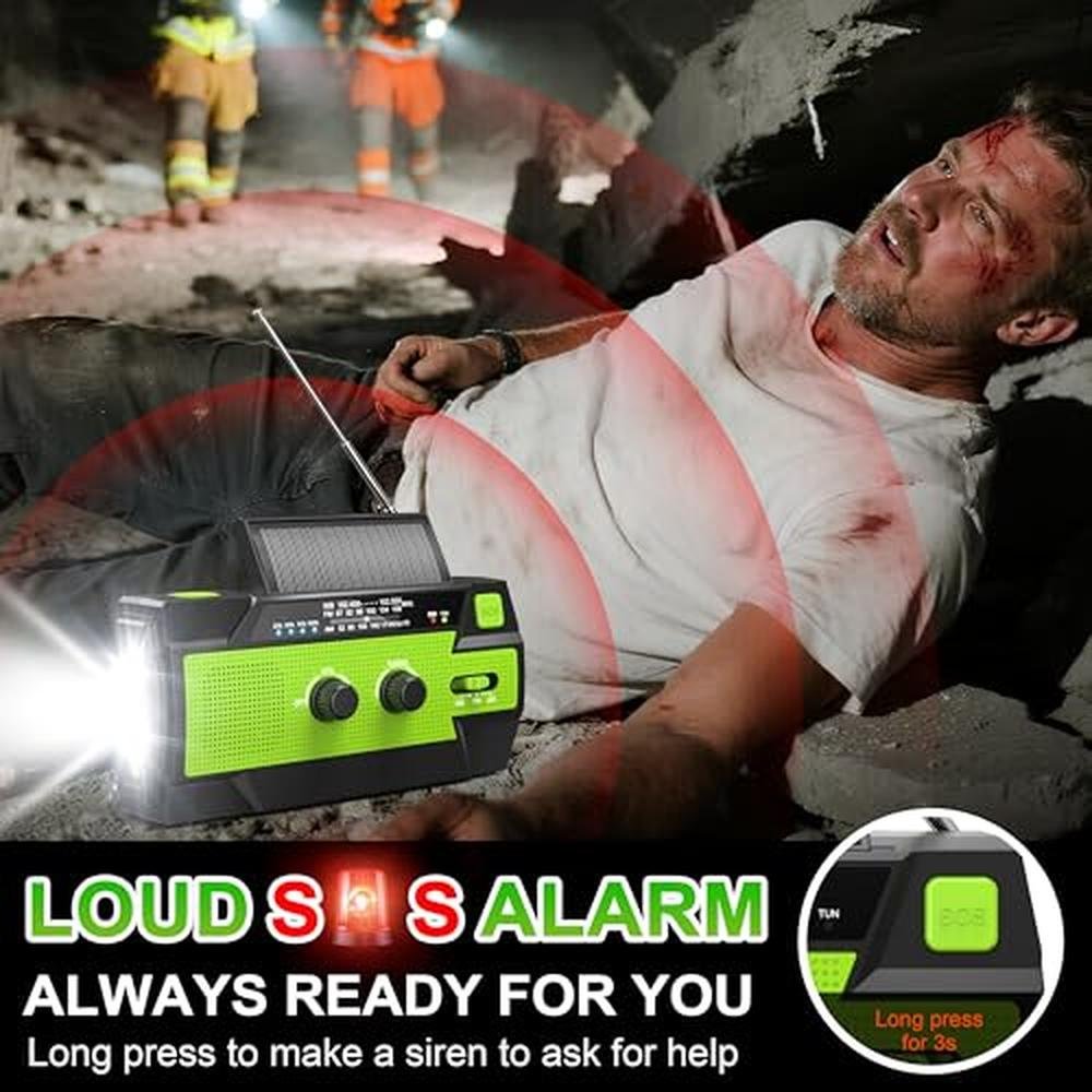 Emergency Crank Radio: MD-090P 14800mWh Solar Hand Crank – Packaging