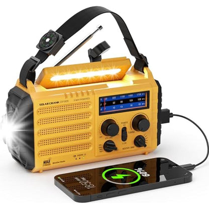 Radio Weather: Emergency Weather Radio 5 Ways Powered Crank – Front View
