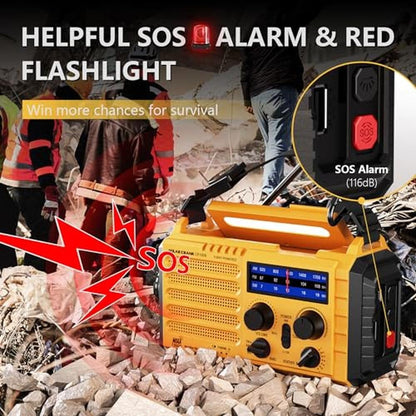 Radio Weather: Emergency Weather Radio 5 Ways Powered Crank – In Use
