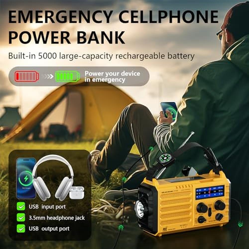 Radio Weather: Emergency Weather Radio 5 Ways Powered Crank – Packaging