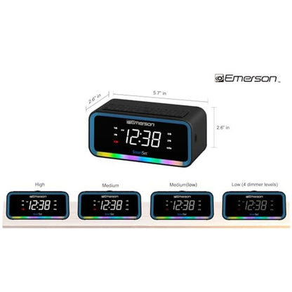 Emerson CKS1401 Smartset AM/FM Dual Alarm Clock Radio with – Side View