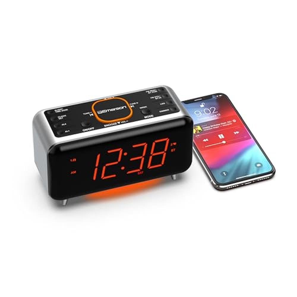 Emerson CKS1521 SmartSet Bluetooth Dual Alarm Clock Radio – Side View