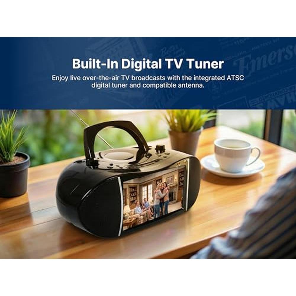 Emerson EDL-2901 9" Portable TV & DVD Multimedia Boombox – Side View