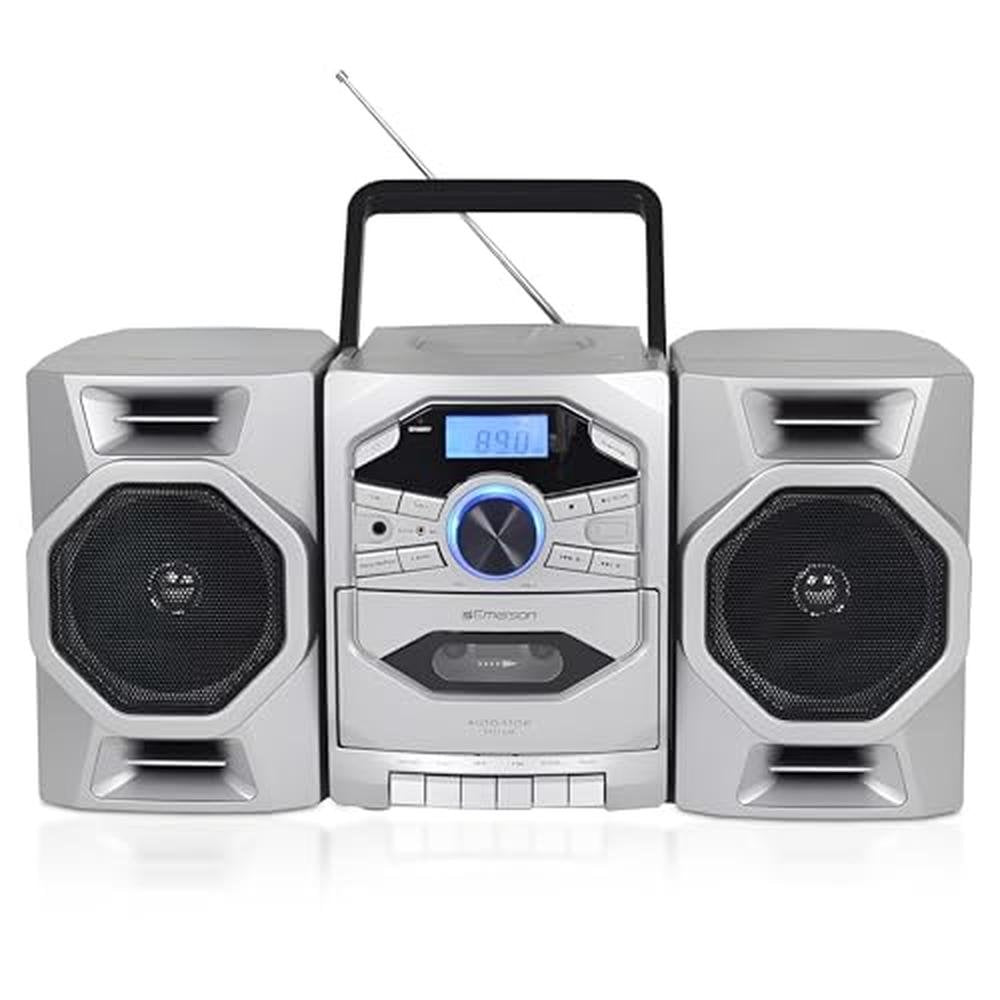 Emerson Portable CD Player Boombox with Cassette Player – Front View