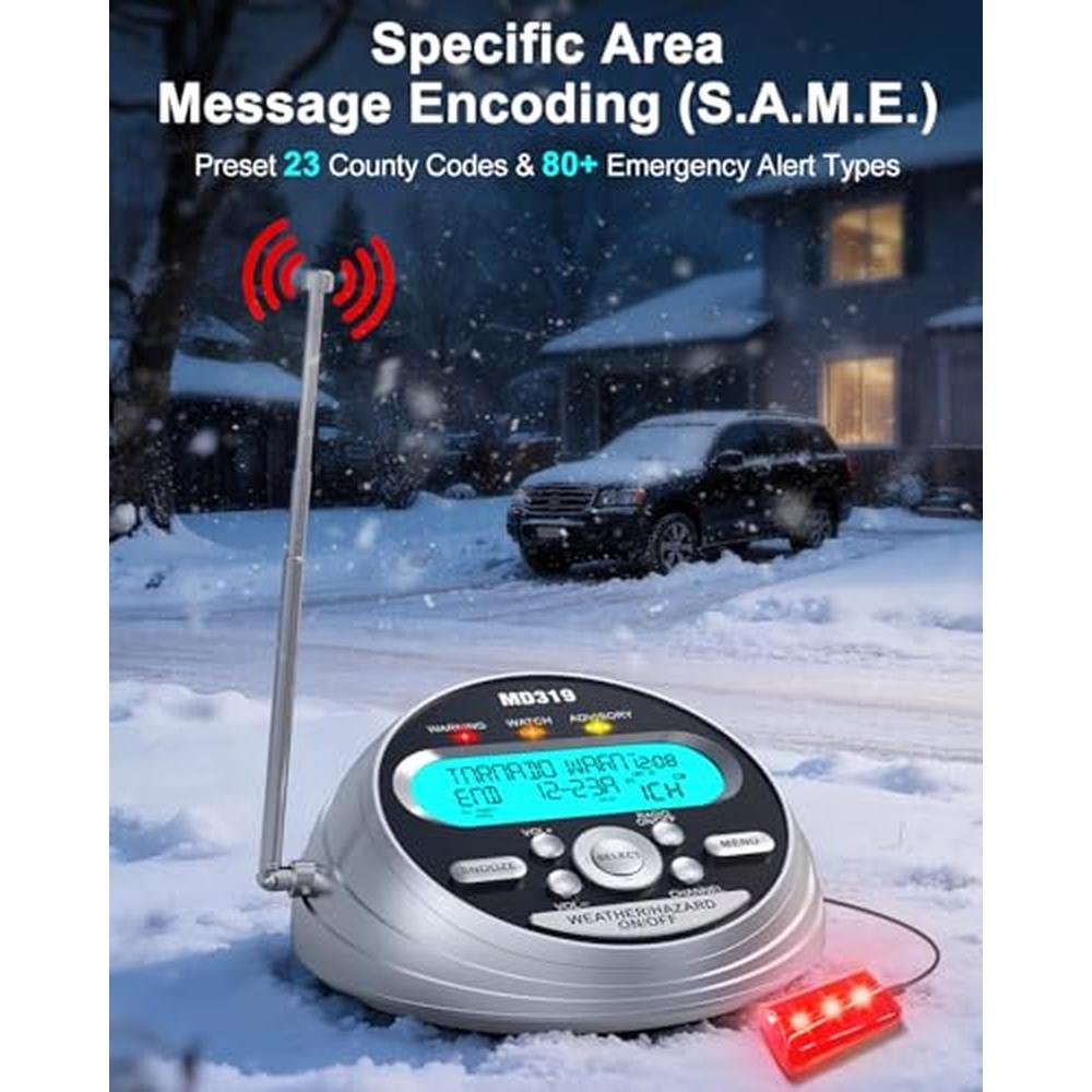 Emergency Emgykit: Emgykit MD319 NOAA Weather Alert Radio – Close-up Detail