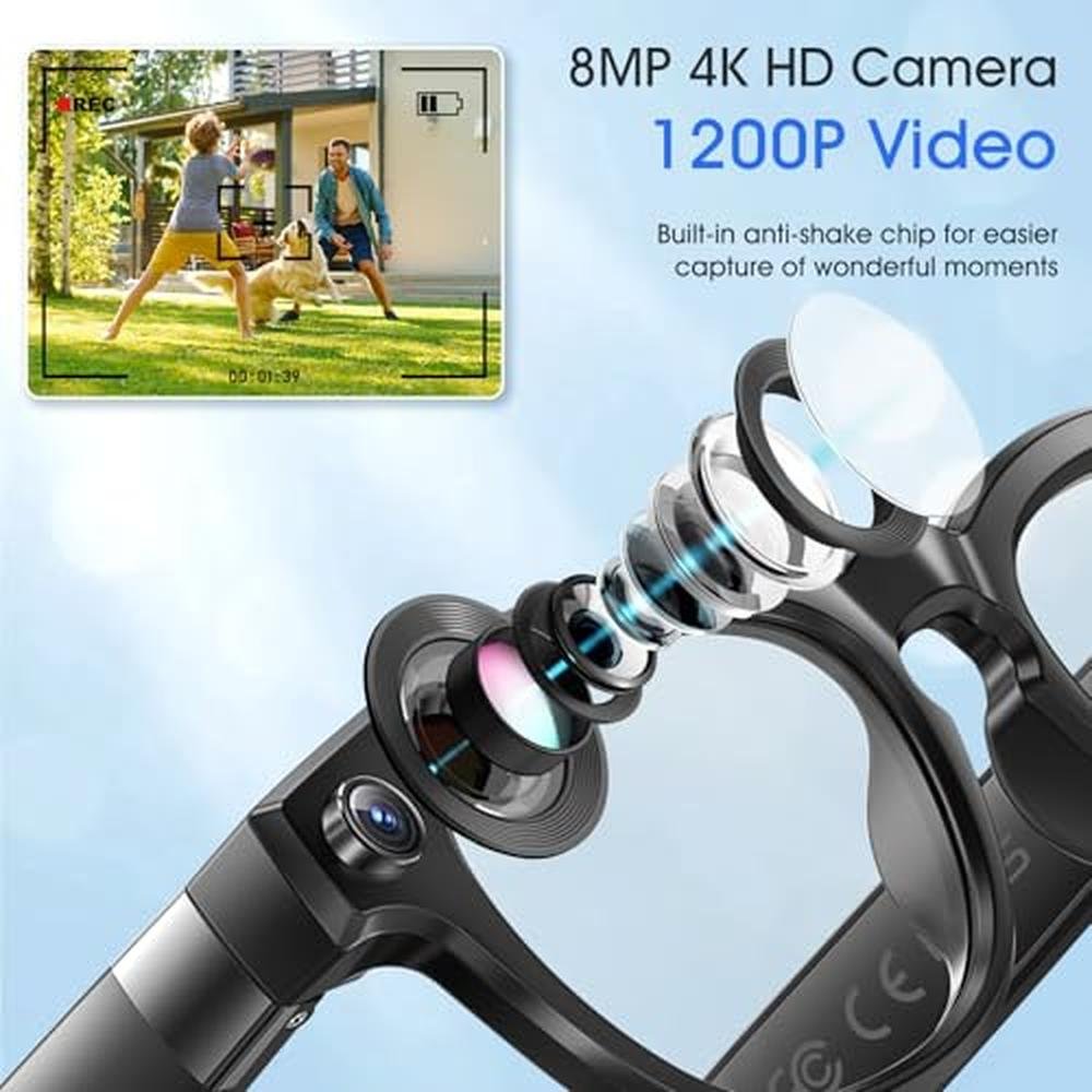 Glasses EpochTec: EpochTec 8MP Camera Glasses AI Smart – Side View