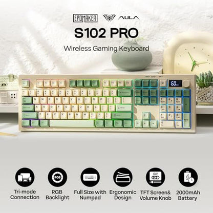 Keyboard Yellow: EPOMAKER Aula S102 PRO Membrane Gaming – Side View